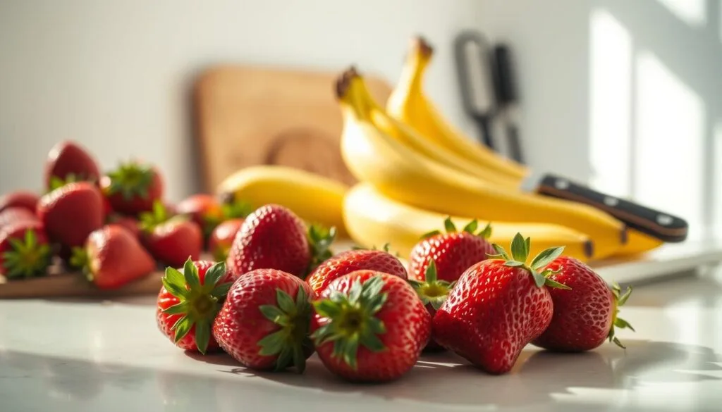 Selecting Perfect Fruits for Strawberry Banana Smoothie Selecting Perfect Fruits for Strawberry Banana Smoothie