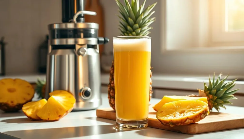 Fresh Pineapple Juice Preparation