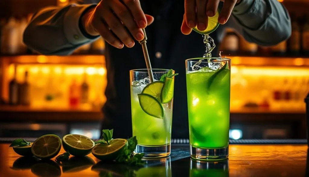 Lime Juice Cocktail Mixing