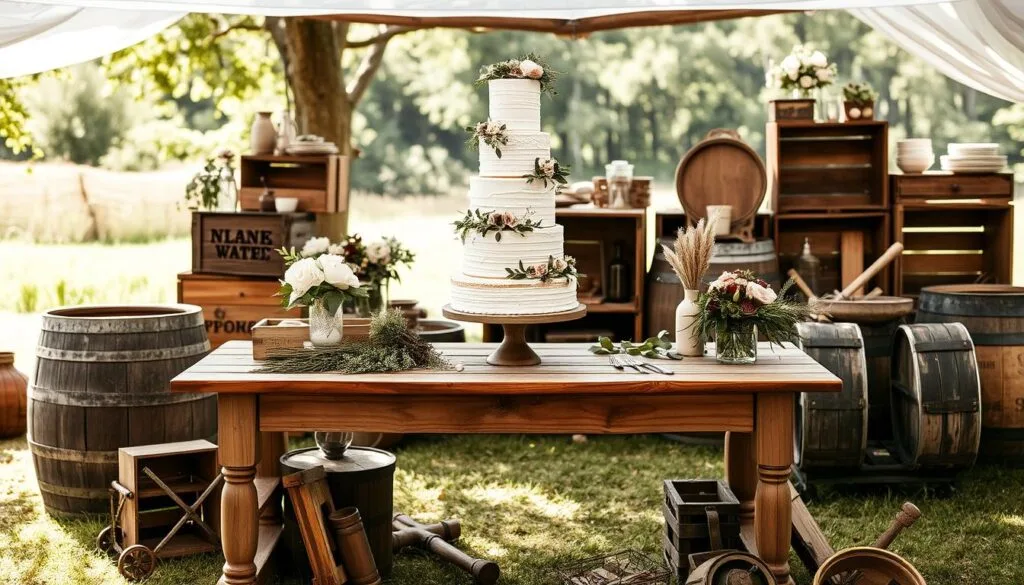 Rustic Wedding Cake Display