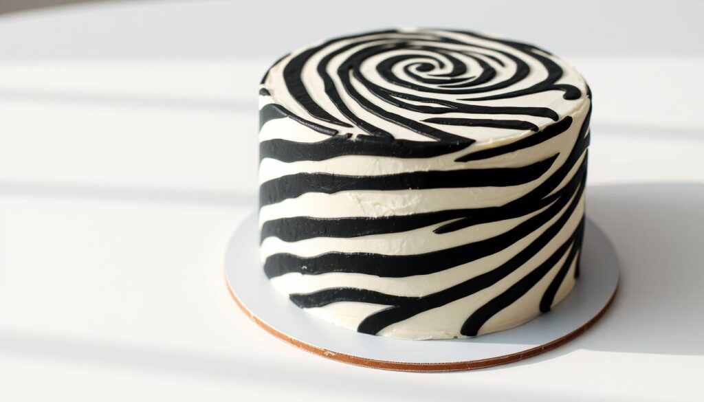 Black and White Zebra Cake Design