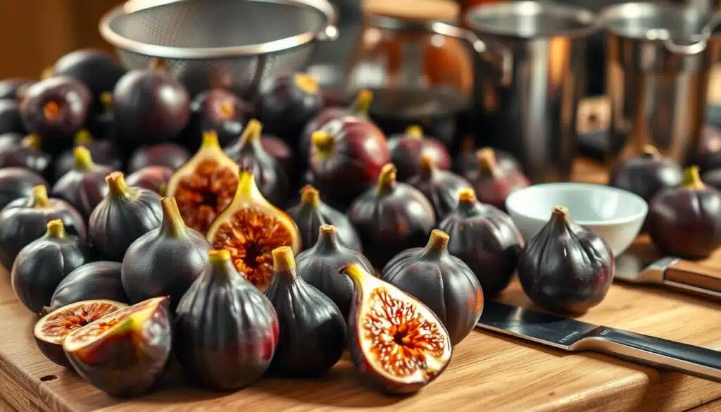 Fresh Figs Preparation for Jam Spread Fresh Figs Preparation for Jam Spread