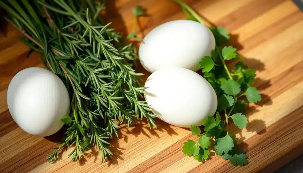 Fresh herbs for egg salad