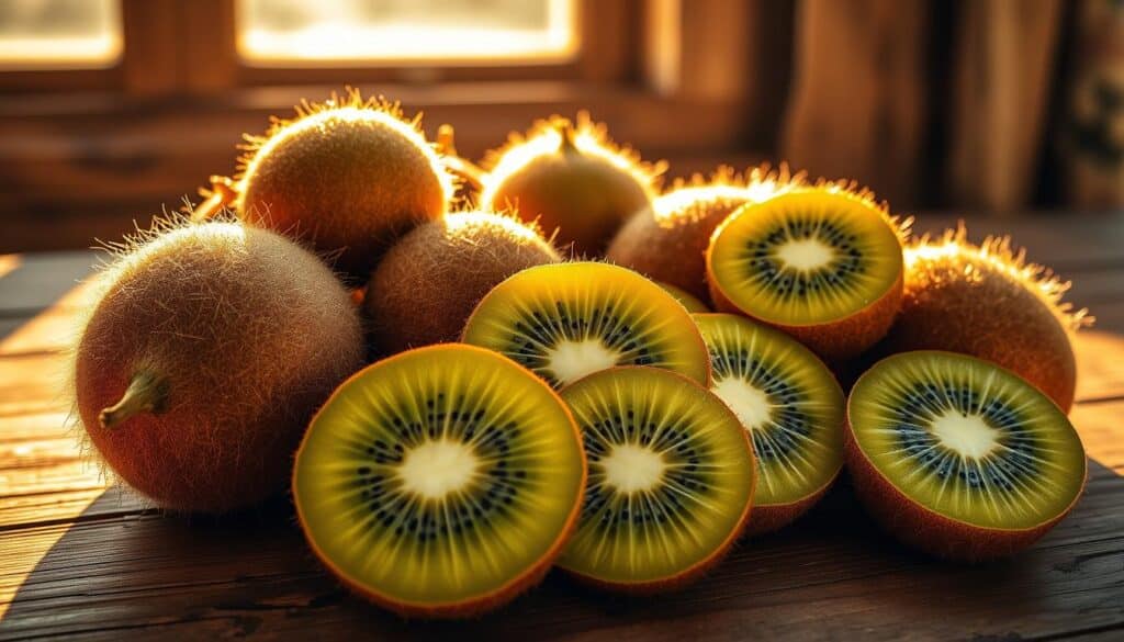 Ripe tropical kiwi fruits for winter
