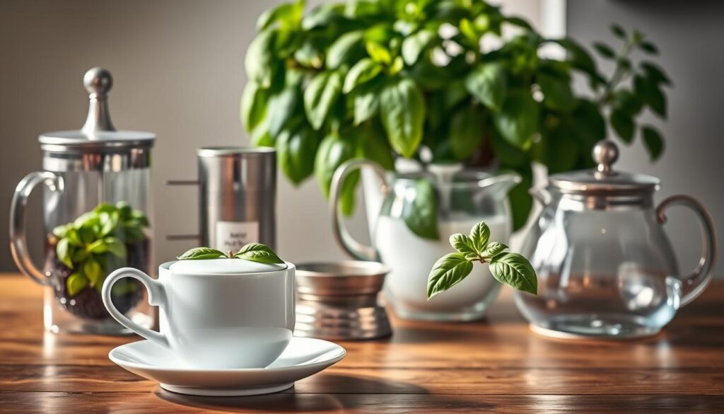 Basil Tea Brewing Equipment Basil Tea Brewing Equipment