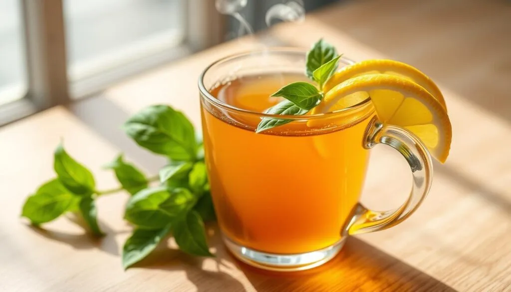 Basil Tea with Honey and Lemon