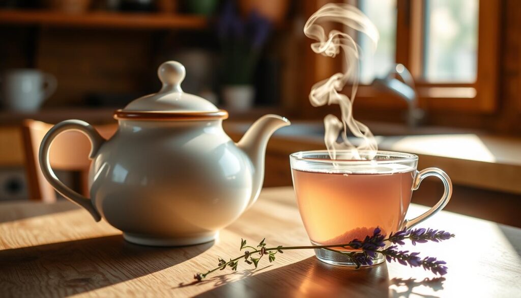 Brewing lavender tea