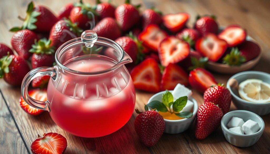 Strawberry tea ingredients and preparation