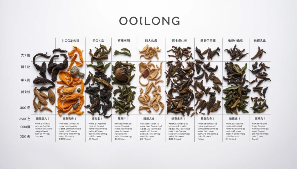 oolong tea comparison chart
