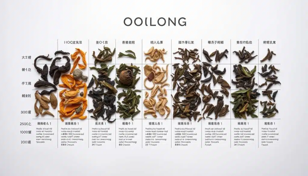 oolong tea comparison chart