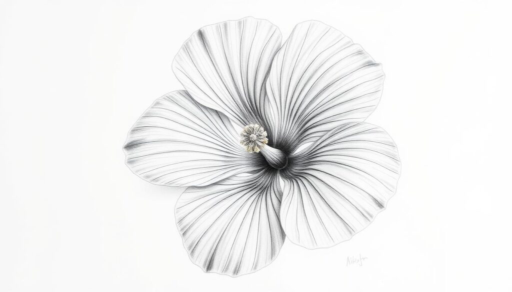 Hibiscus Flower Sketch Refinement Hibiscus Flower Sketch Refinement