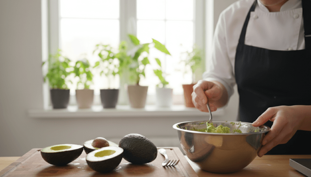 mashing avocados for perfect texture consistency
